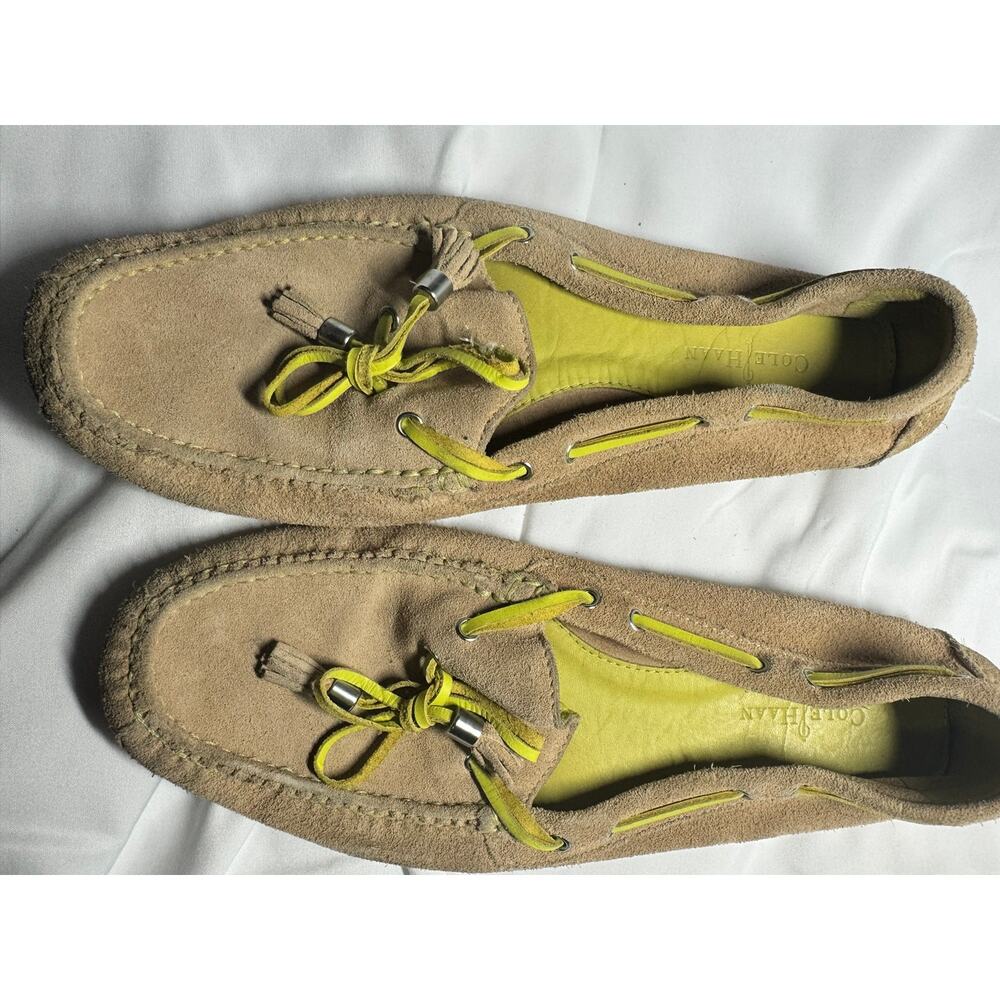 Cole Haan moccasins women's tan suede boho driving loafers tassels | Size 10B